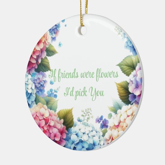 Elegant Hydrangea Bloemensentiment Keramisch Ornament (Links)