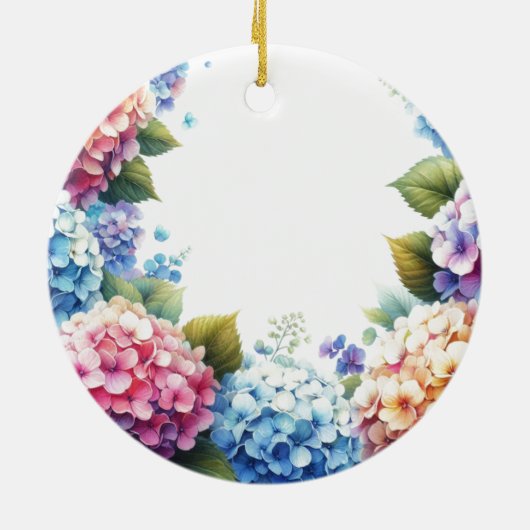 Elegant Hydrangea Bloemensentiment Keramisch Ornament (Achterkant)