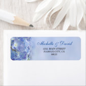 Elegant Hydrangea Blue Florals Adres Label (Insitu)