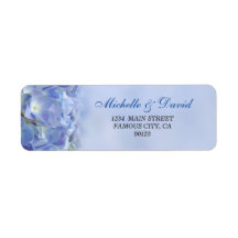 Elegant Hydrangea Blue Florals Adres Label