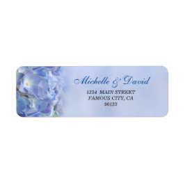 Elegant Hydrangea Blue Florals Adres Label