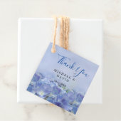 Elegant Hydrangea Blue Florals Hartelijk dank voor Bedankjes Labels (In situ)