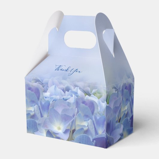 Elegant Hydrangea Blue Florals Wedding Favor Box Bedankdoosjes (Achterkant)