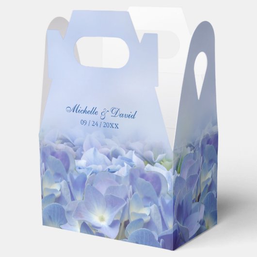 Elegant Hydrangea Blue Florals Wedding Favor Box Bedankdoosjes (Geopend)