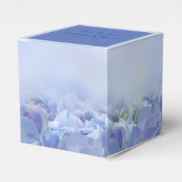 Elegant Hydrangea Blue Florals Wedding Favor Box Bedankdoosjes