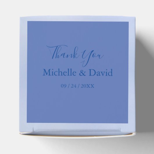 Elegant Hydrangea Blue Florals Wedding Favor Box Bedankdoosjes (Bovenkant)