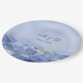 Elegant Hydrangea Blue Florals Wedding Papieren Bordje (Gekanteld)
