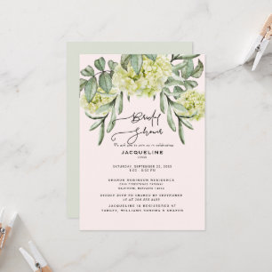 Elegant Hydrangea Blush & Mint Vrijgezellenfeest Kaart