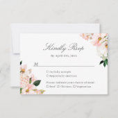 Elegant Hydrangea Blush Pink Floral Wedding RSVP Kaartje (Voorkant)