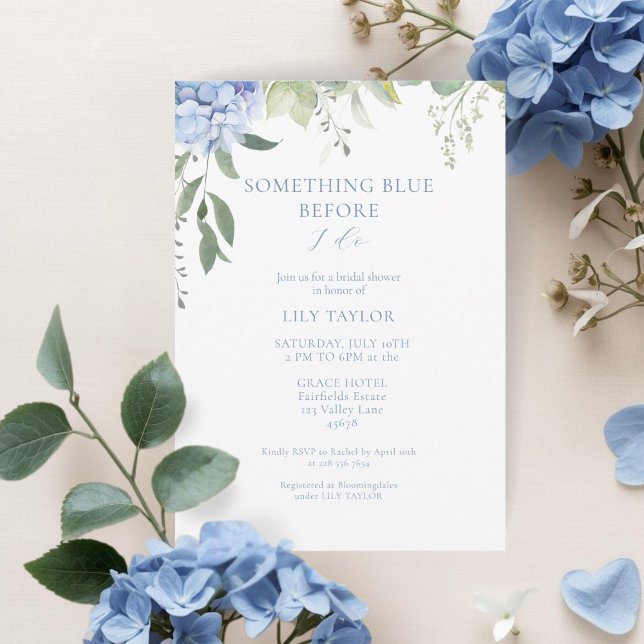 Elegant Hydrangea Bridal Shower Invitation (Creator heeft geüpload)