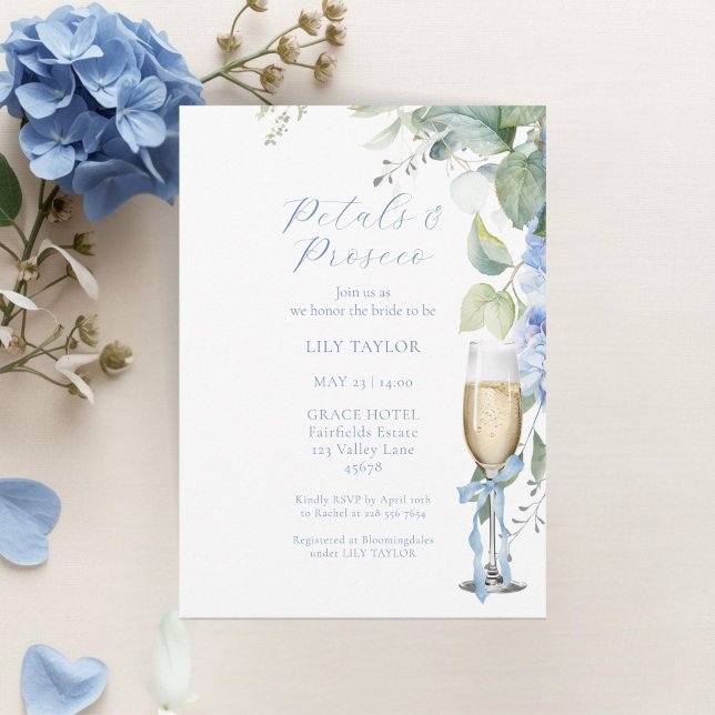 Elegant Hydrangea Bridal Shower Invitation (Creator heeft geüpload)