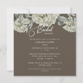 Elegant Hydrangea Bruin Vierkant Vrijgezellenfeest Kaart (Voorkant)