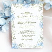Elegant Hydrangea Floral Wedding Invitation Kaart