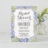 Elegant Hydrangea Flowers Burlap Vrijgezellenfeest Kaart (Staand voorkant)