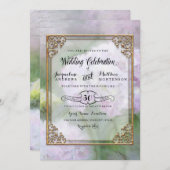 Elegant Hydrangea Flowers Lavender Paars Gold Kaart (Voorkant / Achterkant)