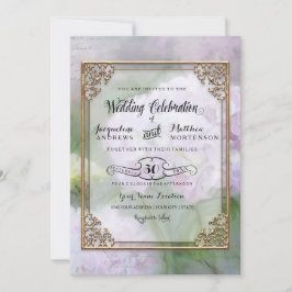 Elegant Hydrangea Flowers Lavender Paars Gold Kaart