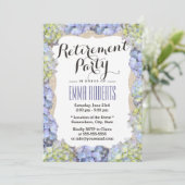 Elegant Hydrangea Flowers Retirement Party Kaart (Staand voorkant)