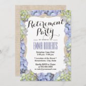 Elegant Hydrangea Flowers Retirement Party Kaart (Voorkant / Achterkant)