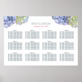 Elegant Hydrangea Flowers Wedding Seding Chart Poster (Voorkant)