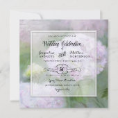 Elegant Hydrangea Garden Floral Script Typografie Kaart (Voorkant)