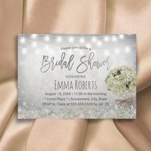 Elegant Hydrangea Jar Rustic Vrijgezellenfeest Kaart