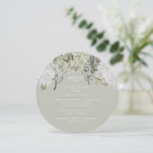 Elegant Hydrangea Licht Salie Rond Vrijgezellenfee Kaart (Staand voorkant)