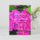 Elegant Hydrangea Pink Floral Photography Wedding Kaart (Staand voorkant)