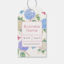 Elegant Hydrangea Prijs Label met QR Code Cadeaulabel
