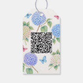 Elegant Hydrangea Prijskaartje met QR-code Cadeaulabel (Achterkant)