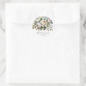 Elegant Hydrangea Rose Floral Wedding              Ronde Sticker (Tas)
