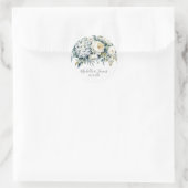 Elegant Hydrangea Rose Floral Wedding              Ronde Sticker (Tas)