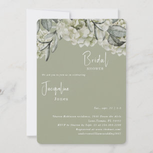 Elegant Hydrangea Roundé Sage Vrijgezellenfeest Kaart