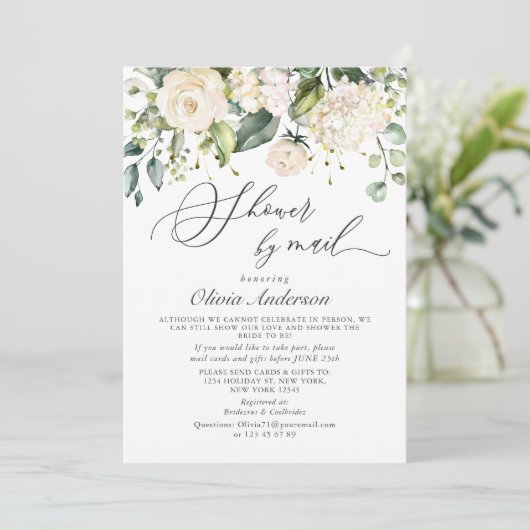 Elegant Hydrangea Rozen Vrijgezellenfeest per post Kaart (Staand voorkant)