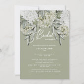 Elegant Hydrangea Sage Bridal Shower Invitation Kaart (Voorkant)