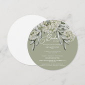 Elegant Hydrangea Sage Round Vrijgezellenfeest Kaart (Voorkant / Achterkant)