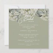 Elegant Hydrangea Sage Square Vrijgezellenfeest II Kaart (Voorkant)