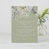 Elegant Hydrangea Sage Vrijgezellenfeest Kaart (Staand voorkant)