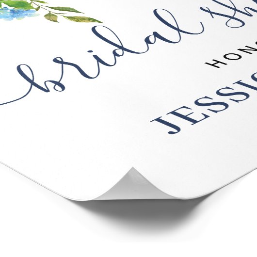 Elegant Hydrangea VRIJGEZELLENFEEST Welkomstteken Poster (Hoek)