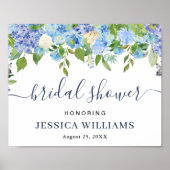 Elegant Hydrangea VRIJGEZELLENFEEST Welkomstteken Poster (Voorkant)