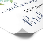 Elegant Hydrangea VRIJGEZELLENFEEST Welkomstteken Poster (Hoek)