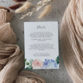Elegant Hydrangea Wedding Details Enclosure Kaart