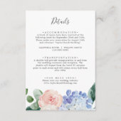 Elegant Hydrangea Wedding Details Enclosure Kaart (Voorkant)