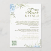 Elegant Hydrangea Wedding Details Informatiekaartje (Voorkant)