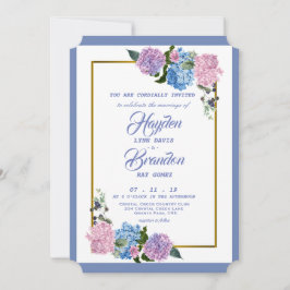 Elegant Hydrangea Wedding Invitation Kaart