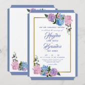 Elegant Hydrangea Wedding Invitation Kaart (Voorkant / Achterkant)
