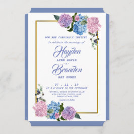Elegant Hydrangea Wedding Invitation Kaart