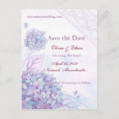 Elegant Hydrangea Wedding Save the Date Briefkaart (Voorkant)