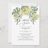 Elegant Hydrangea White Bridal Shower Invitation Kaart (Voorkant)