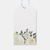 Elegant Hydrangea White Rose Wedding Floral Lijst Cadeaulabel (Achterkant)