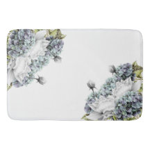 Elegant Hydrangeas Bathroom Mat